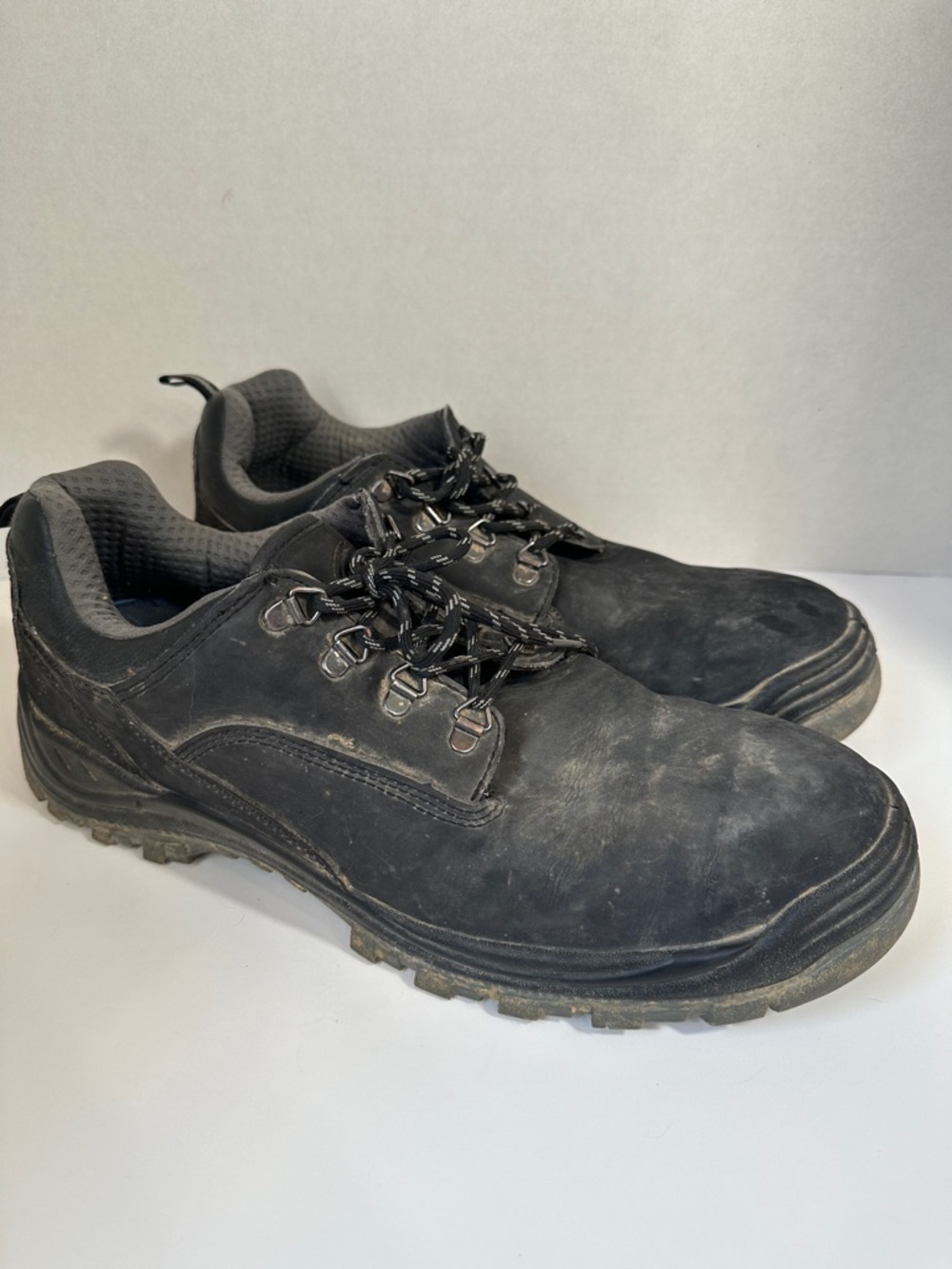 Hvtest black steel toe shoes size 14